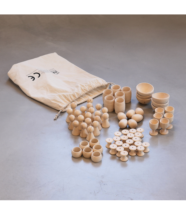 Basisgemeinde Emmi Pikler - Loose Parts Houten Speelset (70-delig)