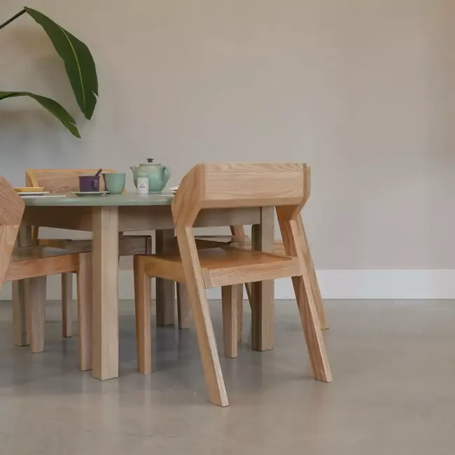 Kids By Design - Tafel Rond Set Sage Groen (Ø 90cm ) - Peuter (5-delig)