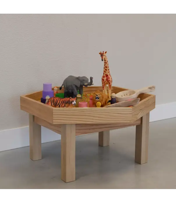 Kids By Design Kids By Design - Zeshoekige Eiken Activiteiten Speeltafel met Rand - Alleen Tafelblad