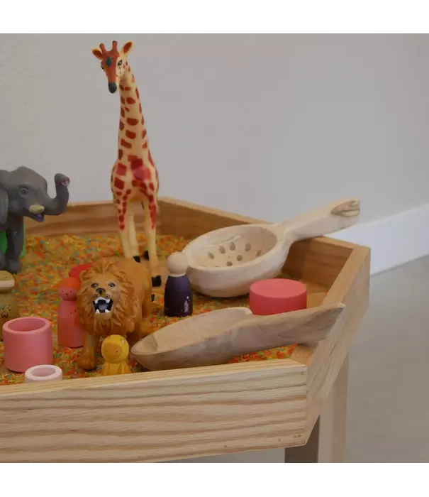 Kids By Design Kids By Design - Zeshoekige Eiken Activiteiten Speeltafel met Rand - Alleen Tafelblad