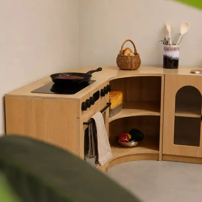 Kids By Design - Keuken Design - Eiken Naturel - Complete Set met Hoek (4-delig)