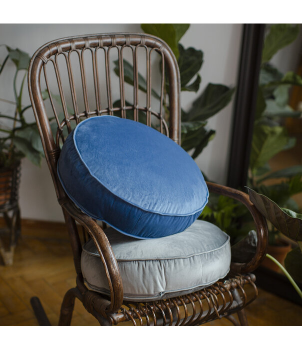 Betty's Home Betty's Home - Poef Velvet - Blauw