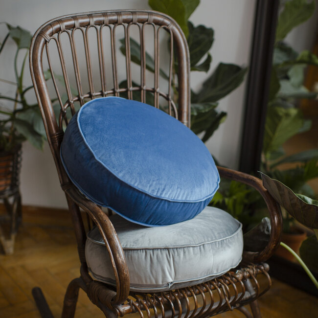 Betty's Home - Poef Velvet - Blauw