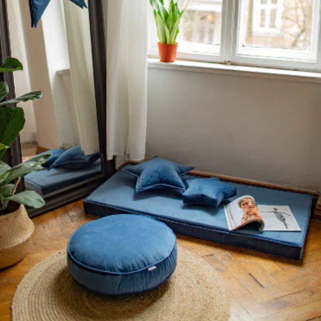 Betty's Home - Poef Velvet - Blauw