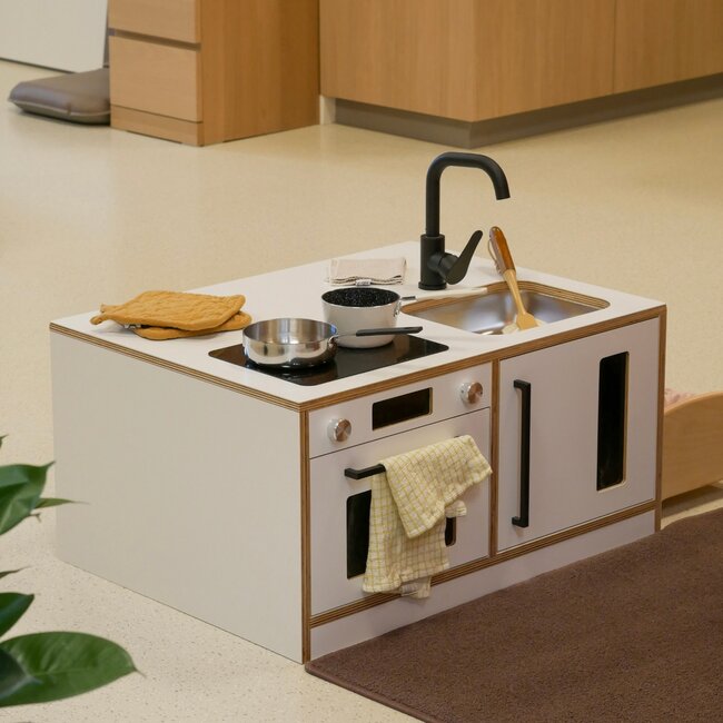 Kids By Design - Kookeiland & Krukjes Set - Wit - Dreumes (3-delig)