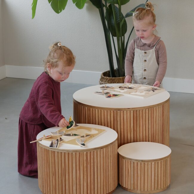 Kids By Design - Ronde Tafels Design - Wit (3-delig)