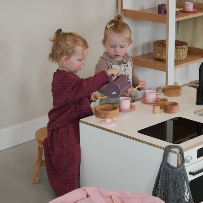 Kids By Design - Kookeiland & Krukjes Set - Wit - Dreumes (3-delig)