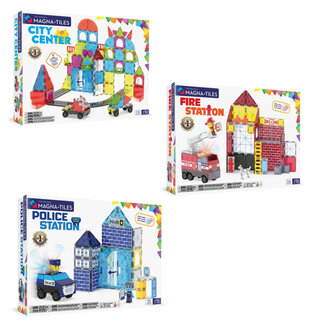 Magna-Tiles Ready to Play Speelpakket - Magnetische Tegels de Stad Set (195-delig)