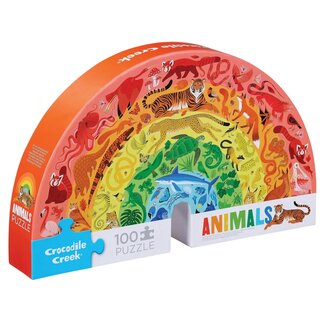 Crocodile Creek Puzzel - Rainbow Animals (100-delig) | 5+
