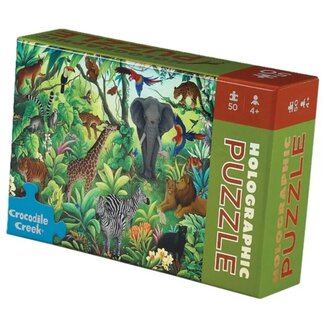Crocodile Creek Holografische Puzzel - Jungle Paradise (50-delig) | 4+