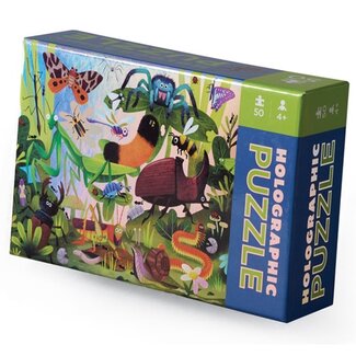 Crocodile Creek Holografische Puzzel - Backyard Bugs (50-delig) | 4+