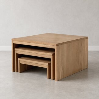 Kids By Design Vierkante Tafels Eiken (3-delig)