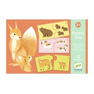 Djeco Duo Puzzel Baby Dieren | 2+