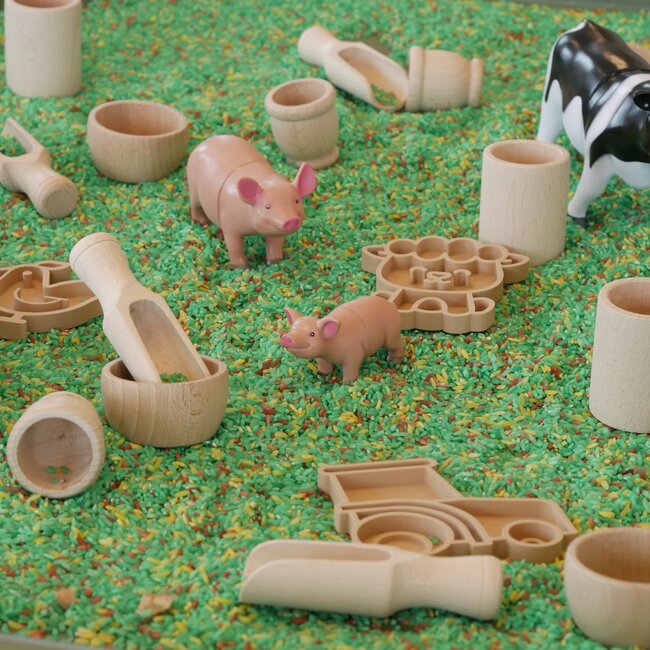 JUTTER & Co. || Ready to Play Speelpakket met Speelrijst - Tuff Tray Dreumes 'de Boerderij'