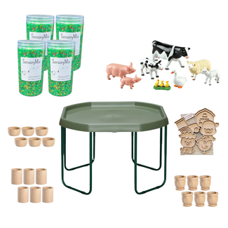 JUTTER & Co. Ready to Play Speelpakket met Speelrijst - Tuff Tray Dreumes 'de Boerderij'