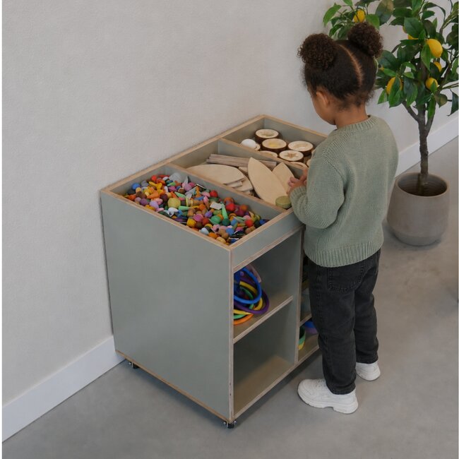 Kids By Design - Loose Parts Kast Smal - Sage Groen - BSO (H 65 cm)