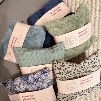 Little Botanic Label Sensorische Pittenzakjes - Blauw/Groen (6-delig)