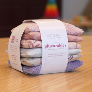 Little Botanic Label Sensorische Pittenzakjes - Paars/Roze (6-delig)