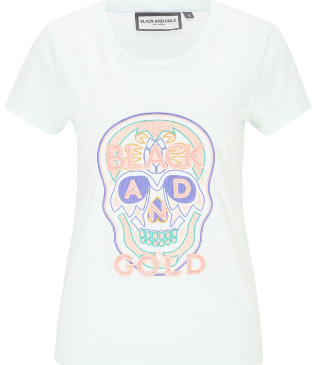 T-Shirt TANGARANA Black and Gold WHITE