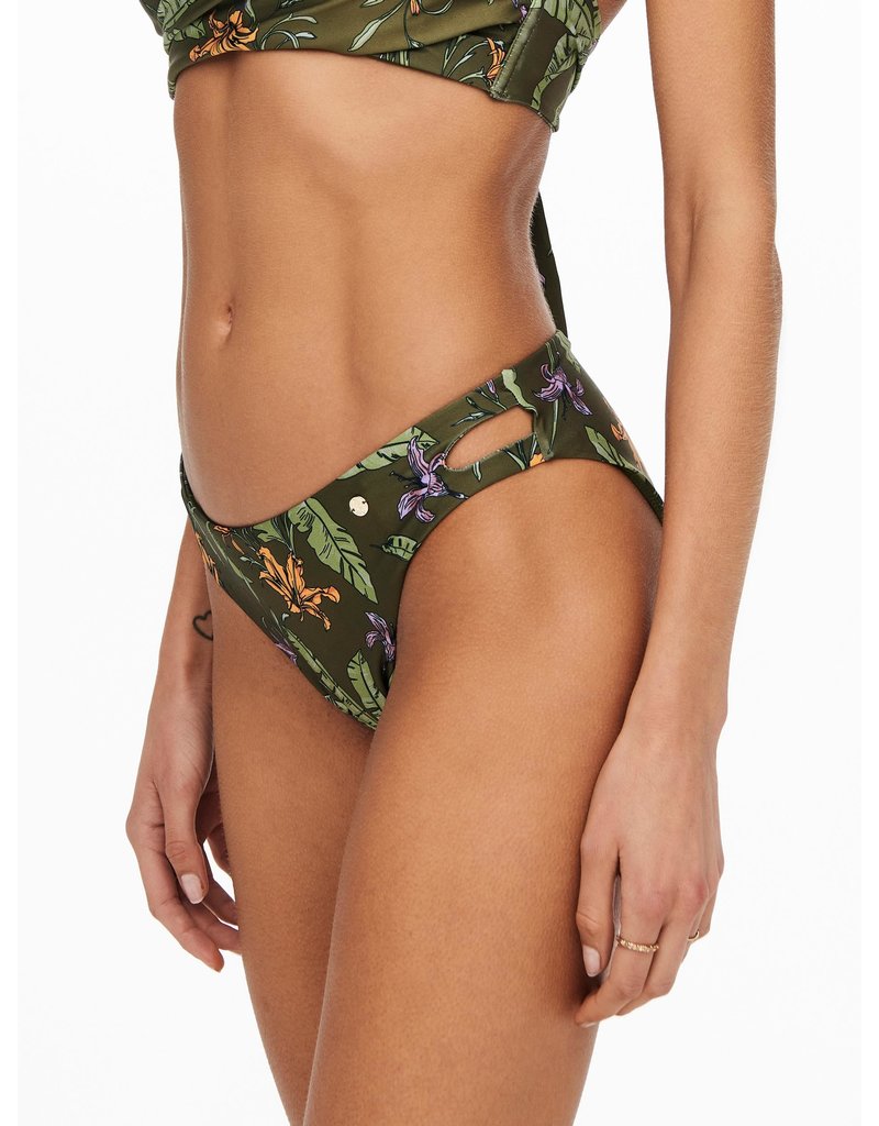 Only Bikini Slip JULIE Brazilian Only WILD FLOWER KAKI