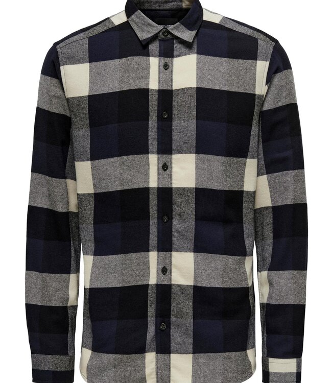 ONLY & SONS Hemd GUDMUND CHECK Only & Sons (NOOS) DARK NAVY
