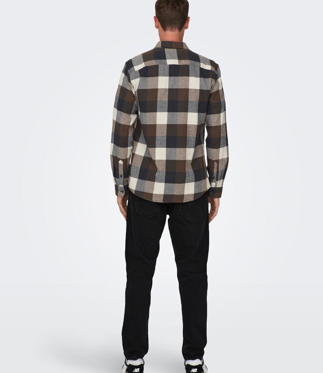 ONLY & SONS Hemd GUDMUND CHECK Only & Sons (NOOS) HOT FUDGE