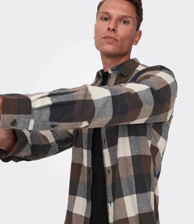 ONLY & SONS Hemd GUDMUND CHECK Only & Sons (NOOS) HOT FUDGE