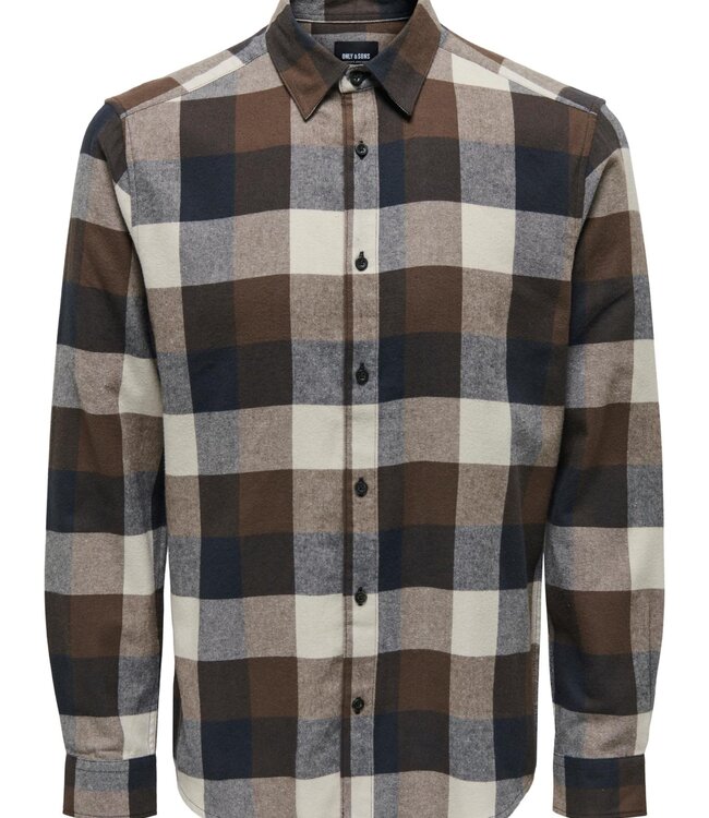 ONLY & SONS Hemd GUDMUND CHECK Only & Sons (NOOS) HOT FUDGE
