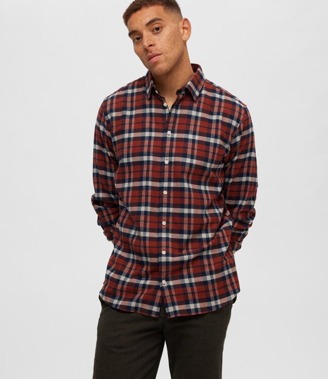 SELECTED HOMME Hemd SLIMOWEN Selected Hommes (NOOS) BURNT HENNA CHECKS