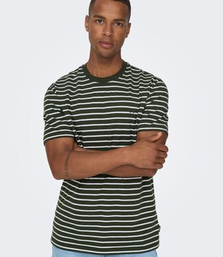 ONLY & SONS T-Shirt HENRY STRIPE Only & Sons  (NOOS) ROSIN