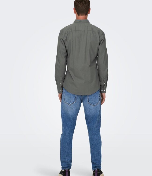 ONLY & SONS Hemd NEIL OXFORD Only & Sons (NOOS) CASTOR GRAY