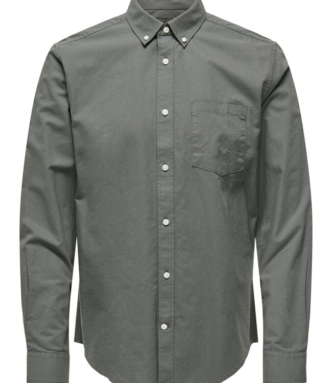 ONLY & SONS Hemd NEIL OXFORD Only & Sons (NOOS) CASTOR GRAY