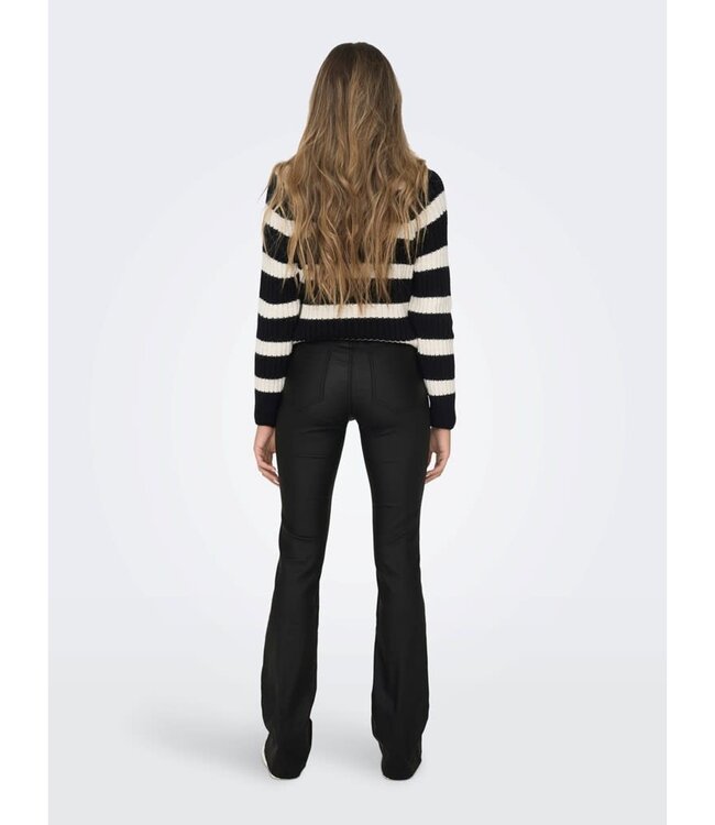 ONLY Broek BLUSH FLARED LEATHER Only Dames (NOOS) BLACK