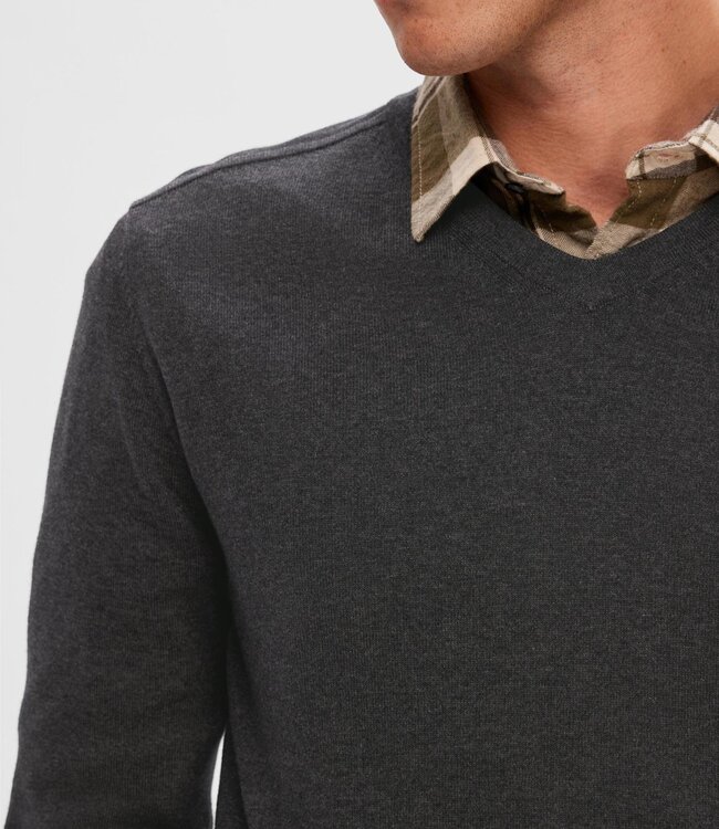 SELECTED HOMME Pull BERG V- NECK Selected Homme (NOOS) ANTRACIT