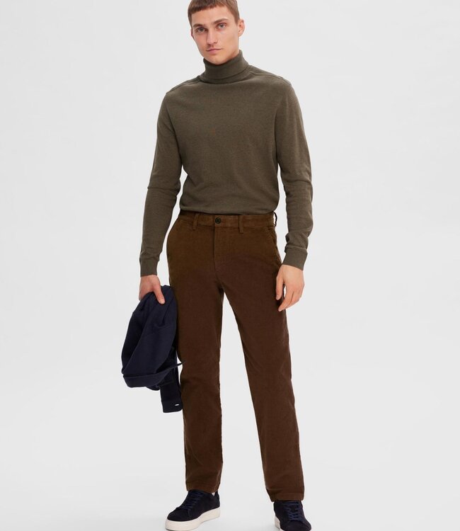SELECTED HOMME Broek STRAIGHT-MILES Selected Homme (NOOS) DARK EARTH