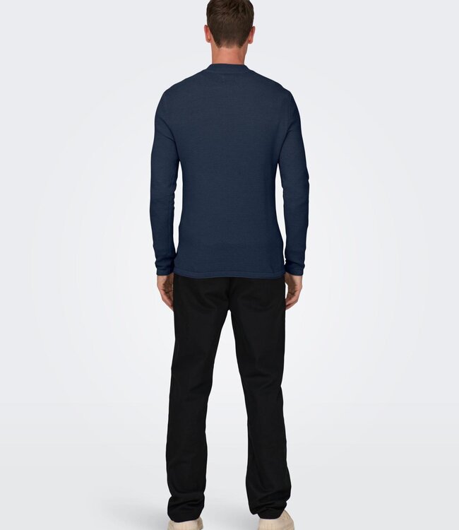 ONLY & SONS Pull PANTER MOCK Only & Sons DRESS BLUES