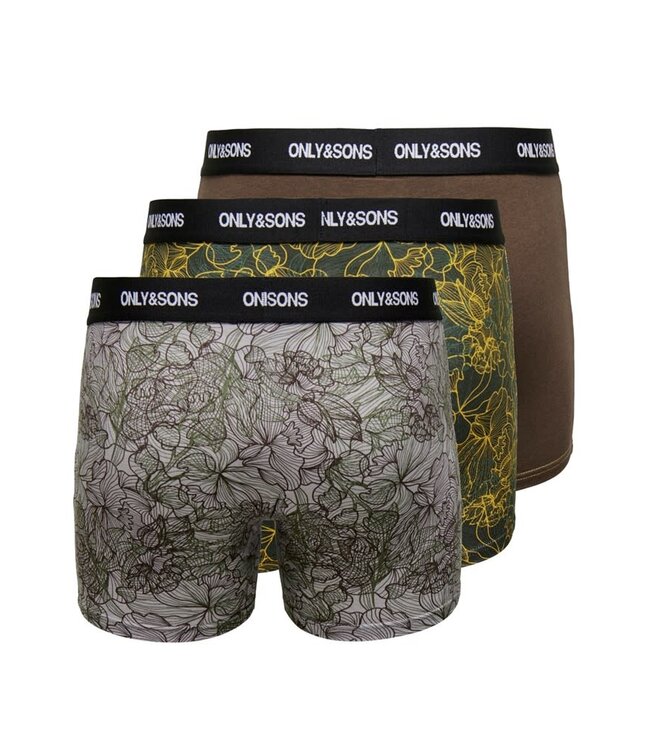 ONLY & SONS Boxer FITZ TRUNK 3 PACK Only & Sons ROSIN - ASH - HOT