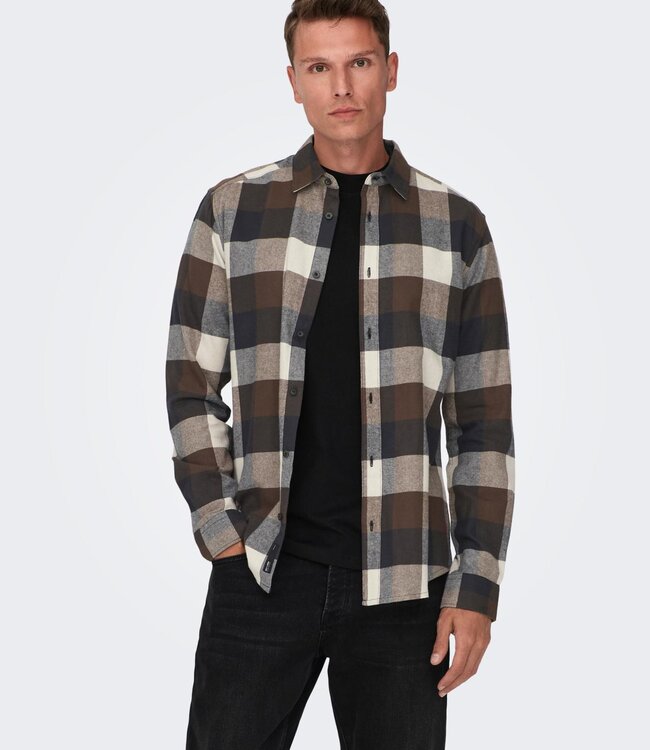 ONLY & SONS Hemd GUDMUND CHECK Only & Sons (NOOS) HOT FUDGE