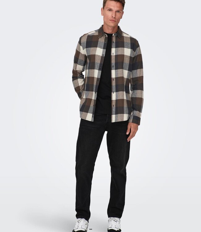 ONLY & SONS Hemd GUDMUND CHECK Only & Sons (NOOS) HOT FUDGE