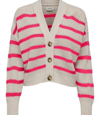 ONLY Gilet Cardigan CAROLNICE STRIPE  Only (NOOS) PUMICE STONE