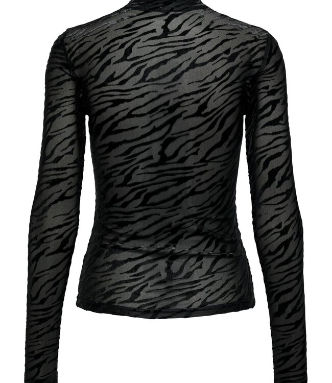 ONLY T-Shirt NORA MESH Only Dames ZEBRA BLACK