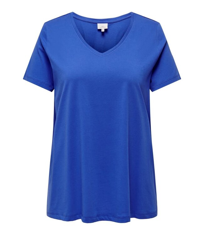 ONLY CARMAKOMA T-shirt V-NECK BONNIE Carmakoma DAZZLING BLUE