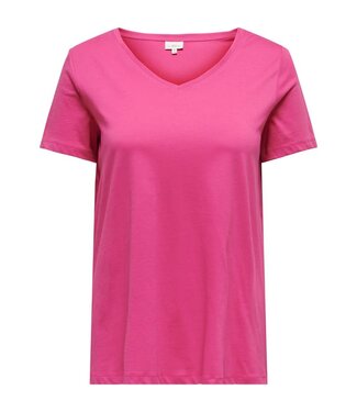 ONLY CARMAKOMA T-shirt V-NECK BONNIE Carmakoma FLAME SCARLET