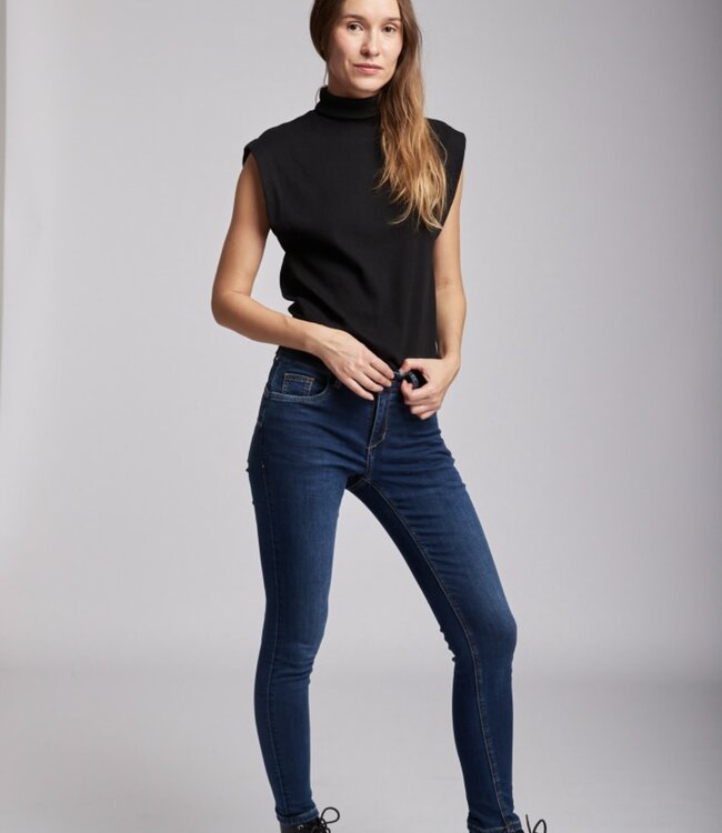 TOXIK3 Broek Toxik3 Skinny Hoge Tai DARK BLUE