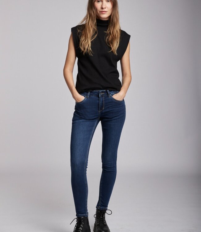TOXIK3 Broek Toxik3 Skinny Hoge Tai DARK BLUE