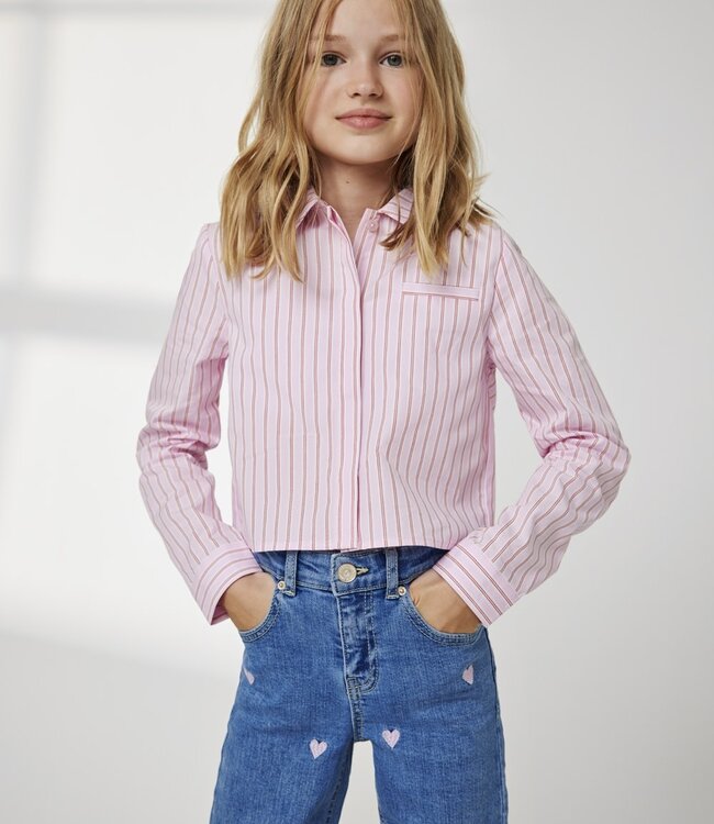 ONLY KIDS MEISJES Broek Jeans JUICY WIDE HARTJES  Only Kids Girls LIGHT MEDIUM BLUE DENIM