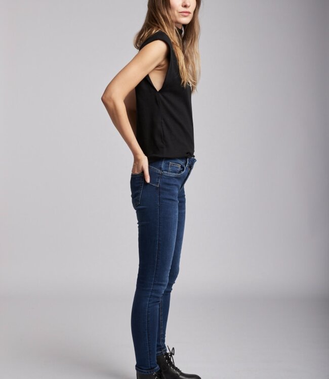 TOXIK3 Broek Toxik3 Skinny Hoge Tai DARK BLUE