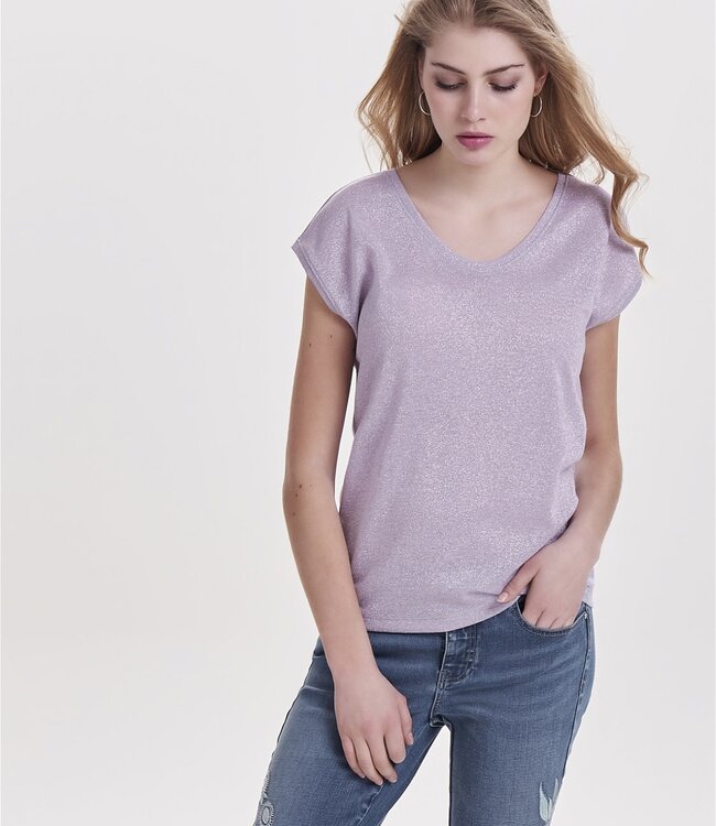 ONLY T-shirt SILVERY Only (NOOS) PURPLE ROSE