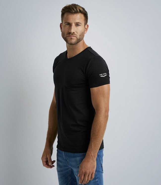 PME LEGEND T shirt 2 Pack V-Hals PME LEGEND BLACK