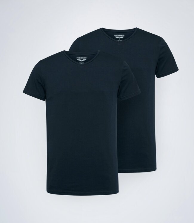 PME LEGEND T shirt 2 Pack V-Hals PME LEGEND DARK SAPPHIRE